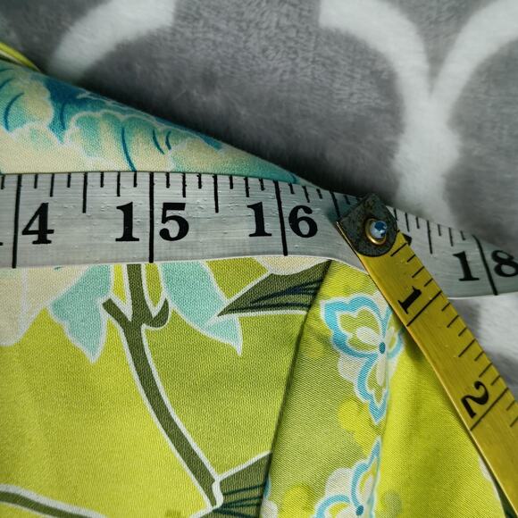 Citrine Coat Womens 4 Green Floral Print Long Duster Jacket Lined Pockets Spring - Picture 8 of 13